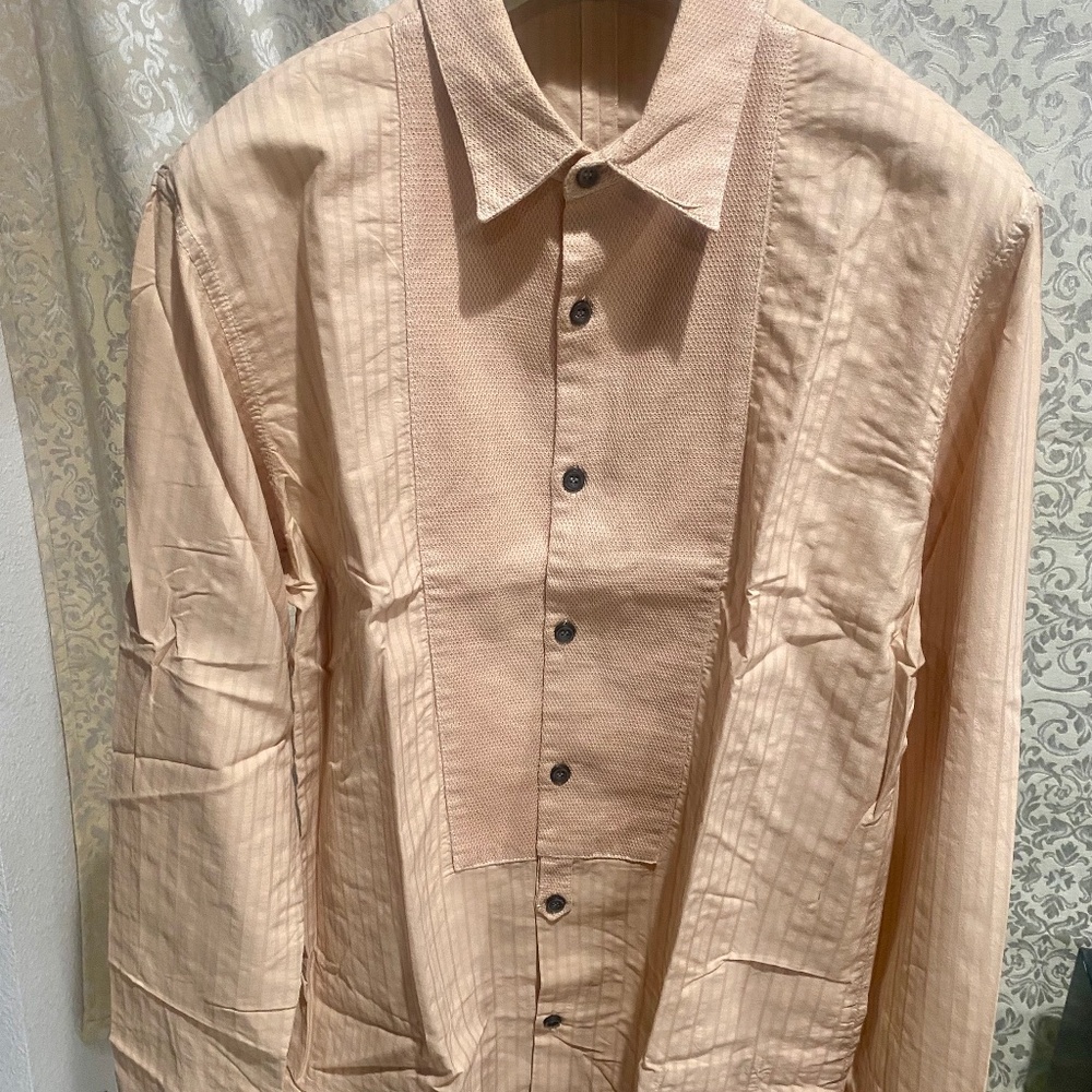 All Saints Men's Casual Button Down Shirt - Beige